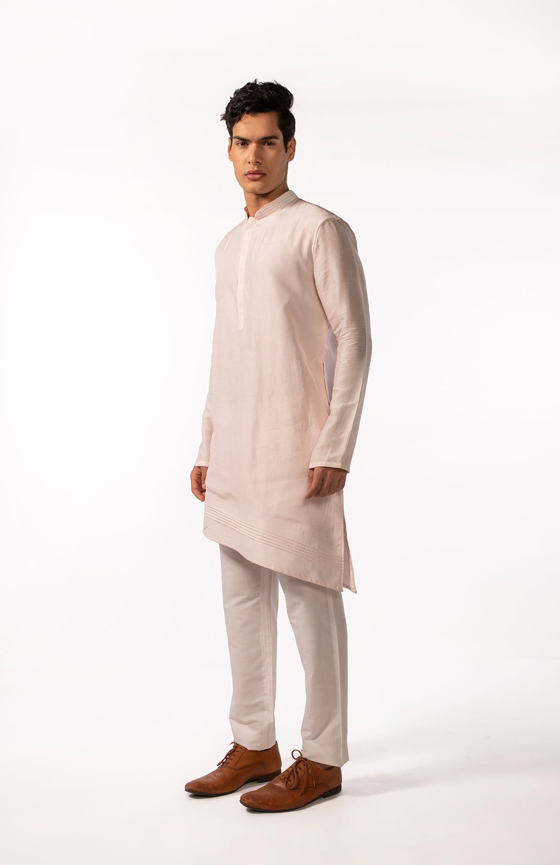 BLUSH PINK PINTUCK KURTA SET