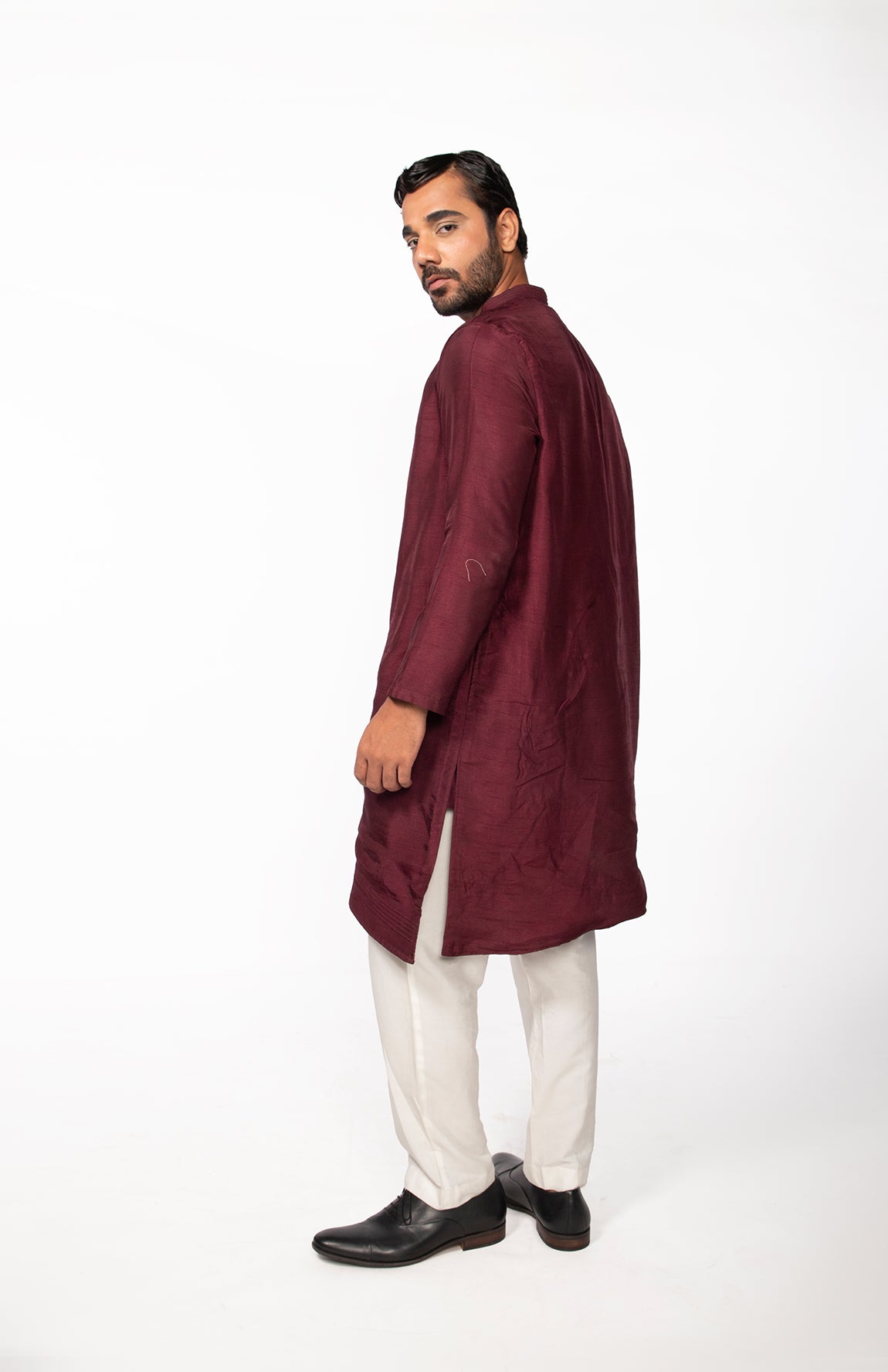 WINE PINTUCK KURTA