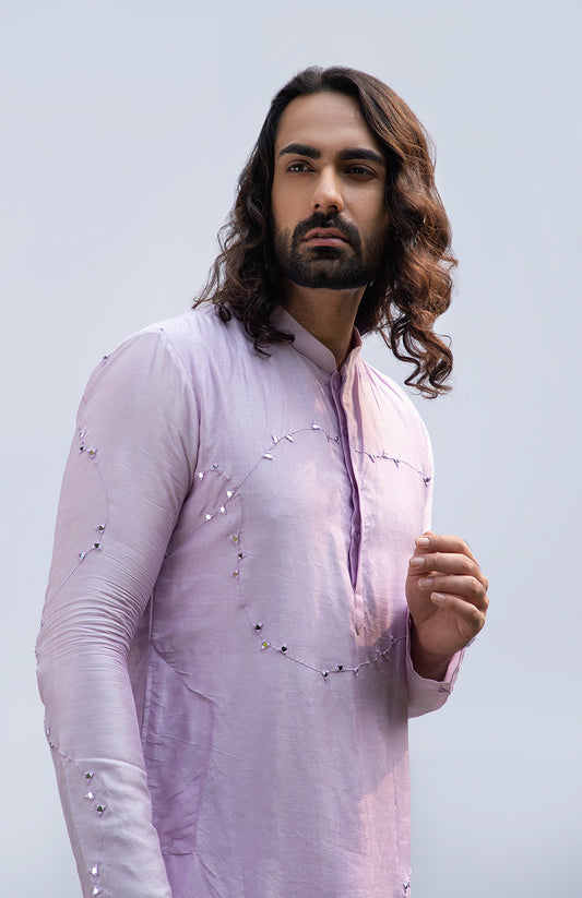 LILAC ZIG ZAG MIRROR KURTA SET