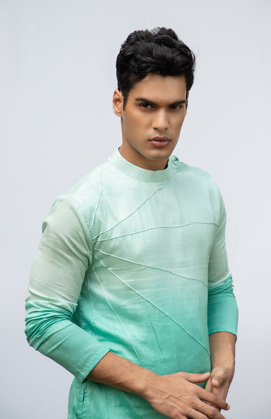 AQUA OMBRE PINTUCK KURTA SET