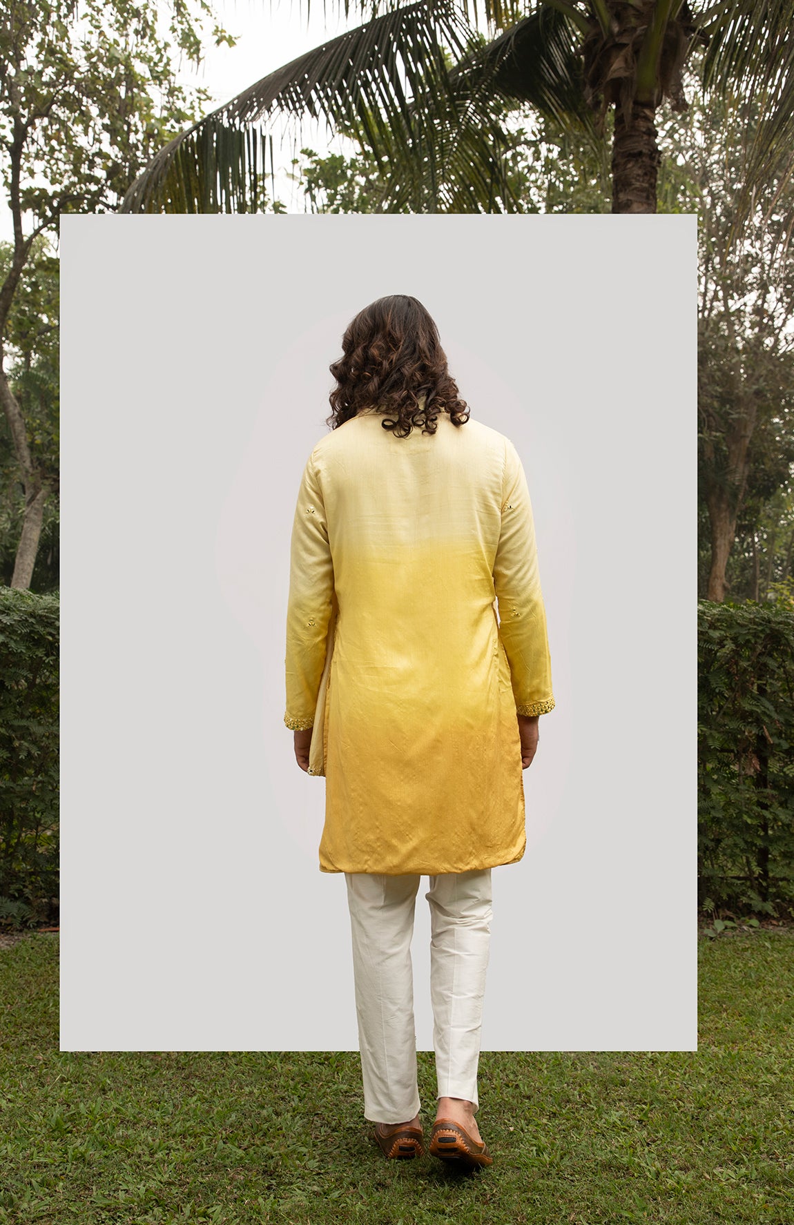 YELLOW OMBRE KURTA SET