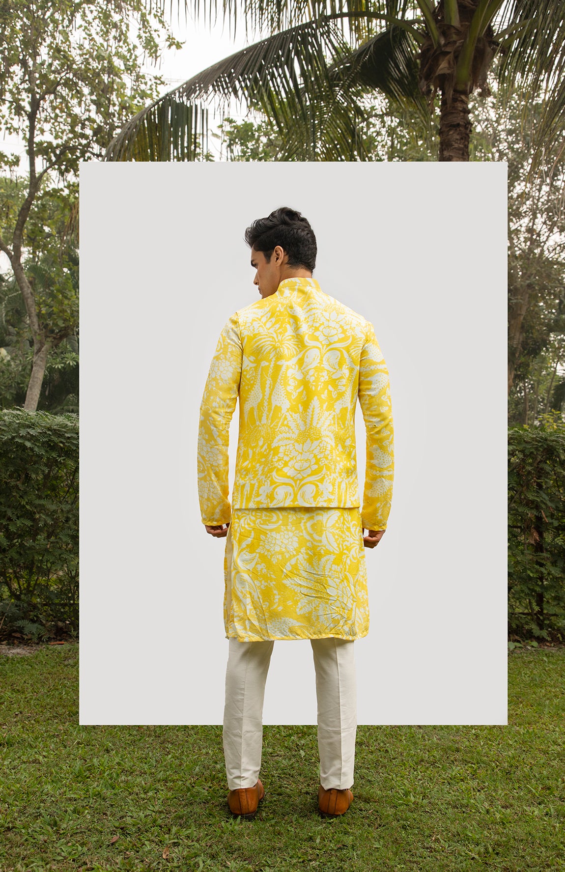 YELLOW PRINTED BUNDI