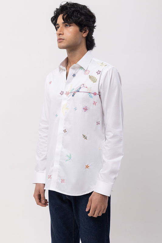 FLAMINGO - HAND EMBROIDERED DESIGNER SHIRT