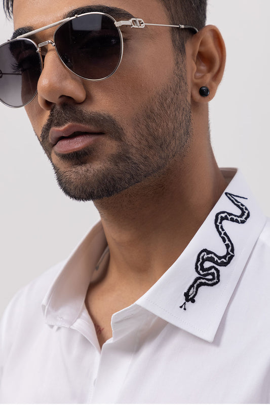 3 SNAKES - HAND EMBROIDERED DESIGNER SHIRT