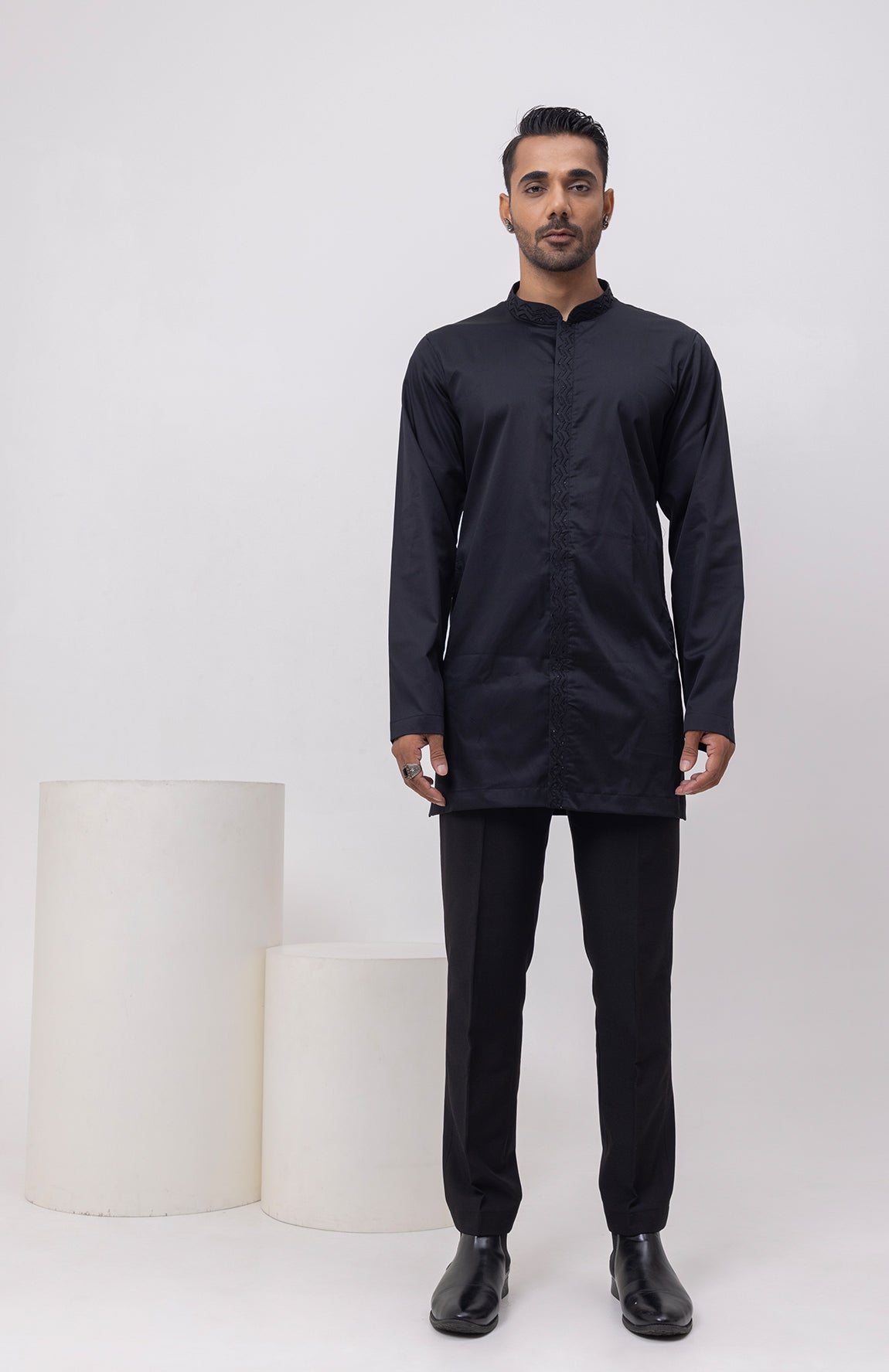ARROW THREADS - INDOWESTERN SHORT OPEN JACKET WITH KURTA AND TROUSER SET