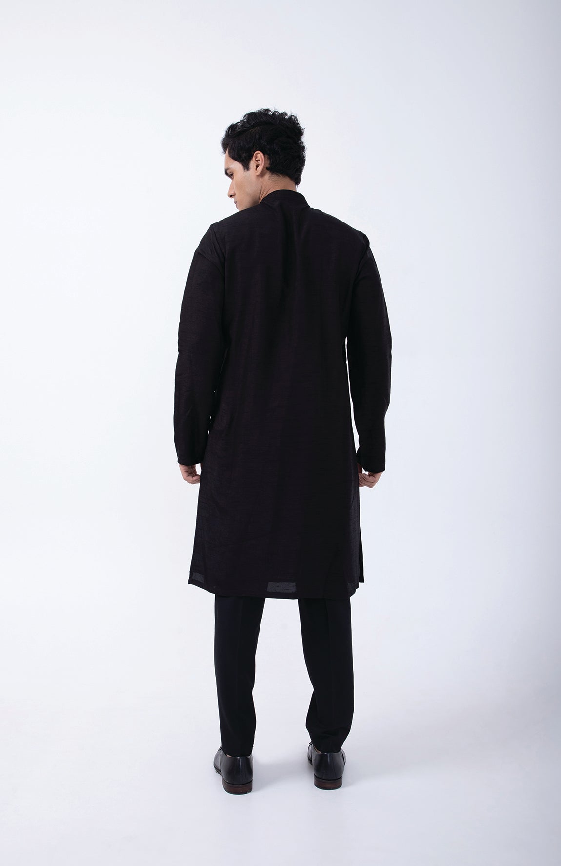 BLACK PINTUCK KURTA
