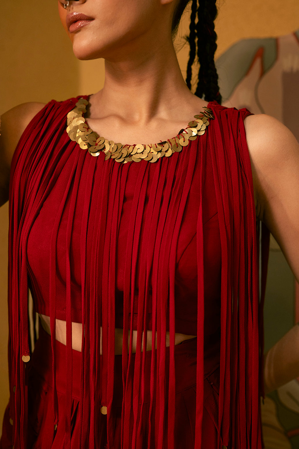DURGA FRINGE TOP SET