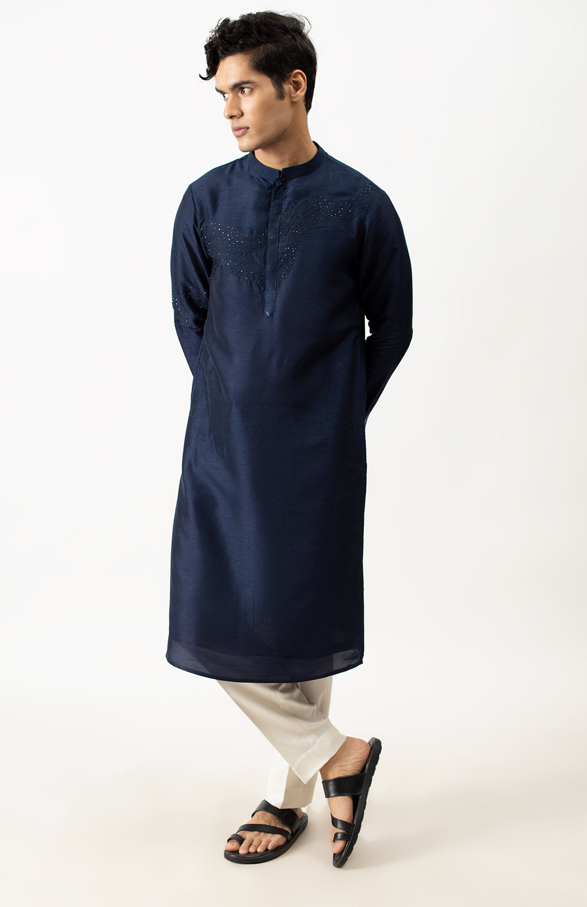MIDNIGHT BLUE EMBELLISHED KURTA SET