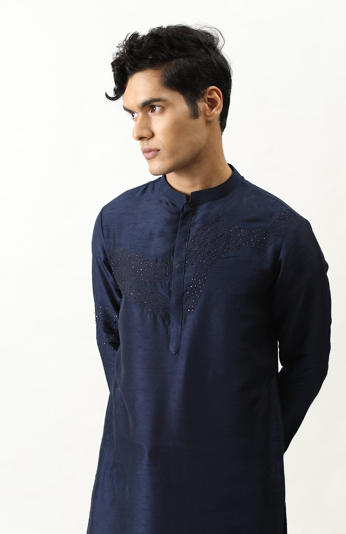 MIDNIGHT BLUE EMBELLISHED KURTA SET