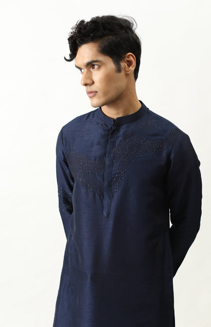 MIDNIGHT BLUE EMBELLISHED KURTA SET