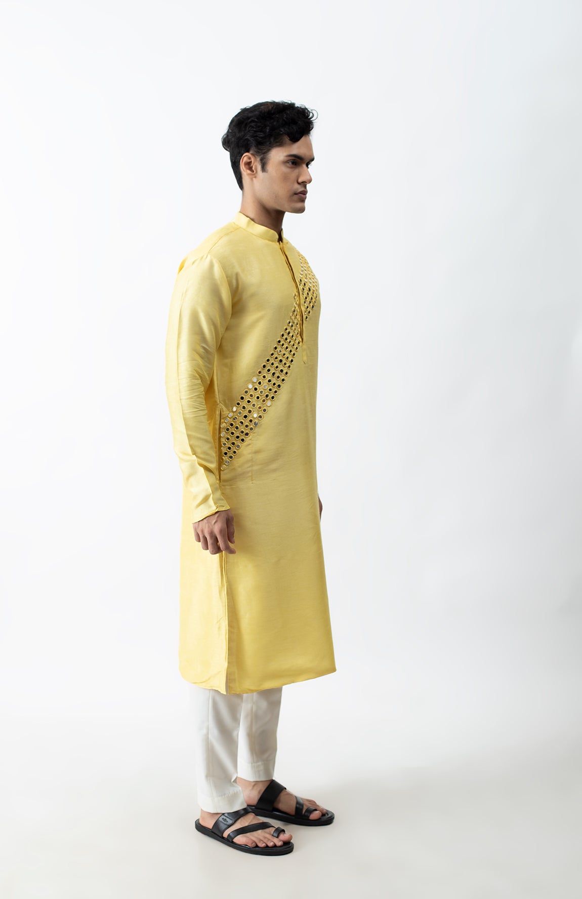 YELLOW MIRROR KURTA SET