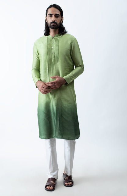 GREEN OMBRE CORD KURTA SET