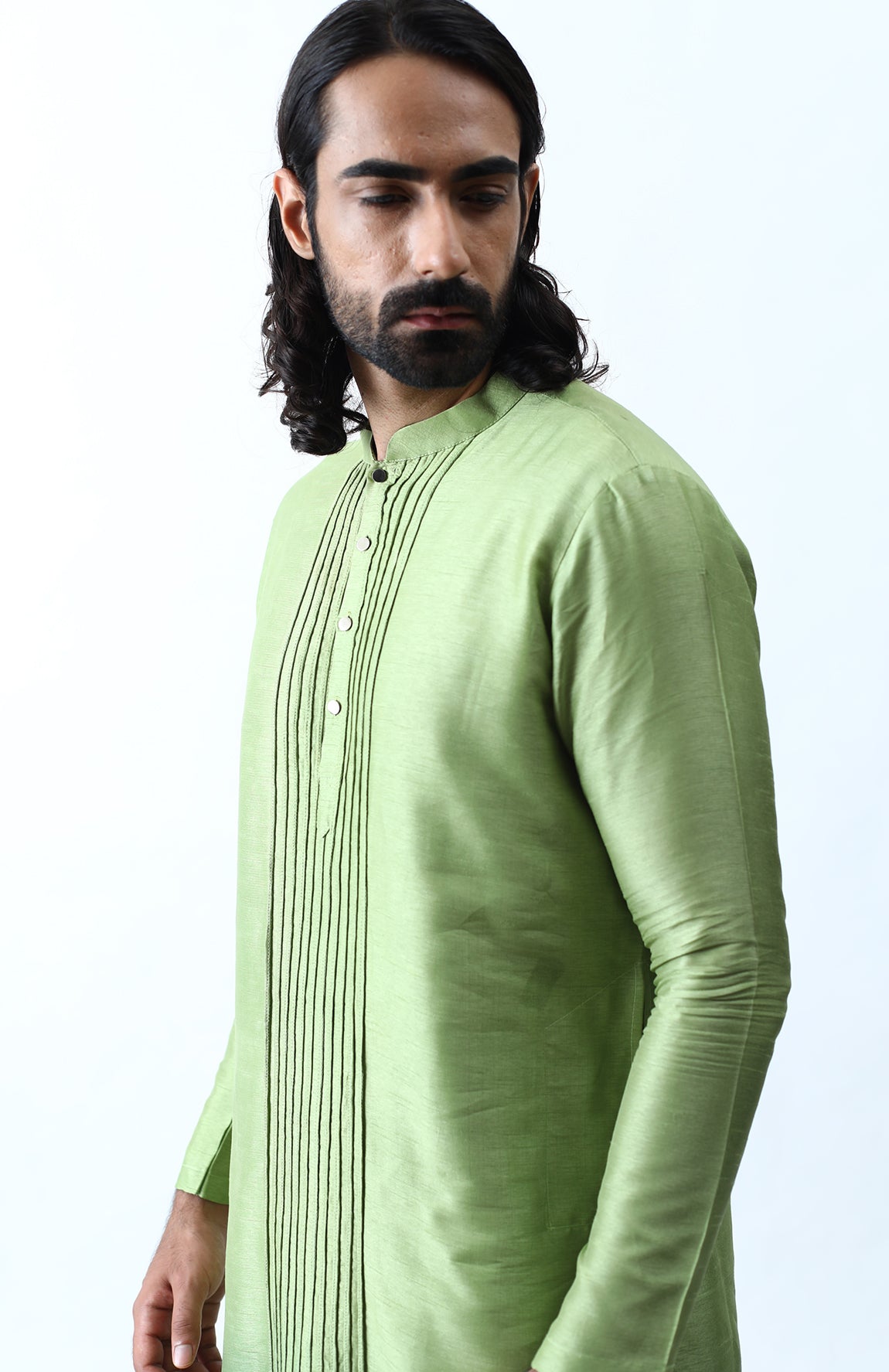 GREEN OMBRE CORD KURTA SET