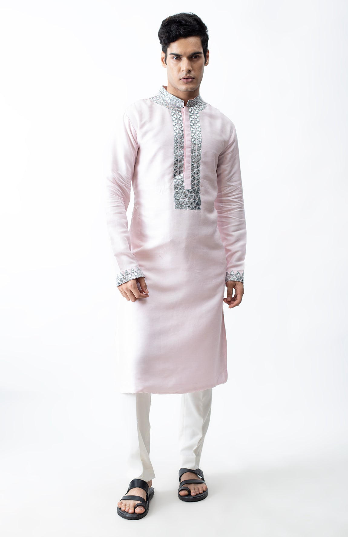 LIGHT PINK APPLIQUE KURTA SET