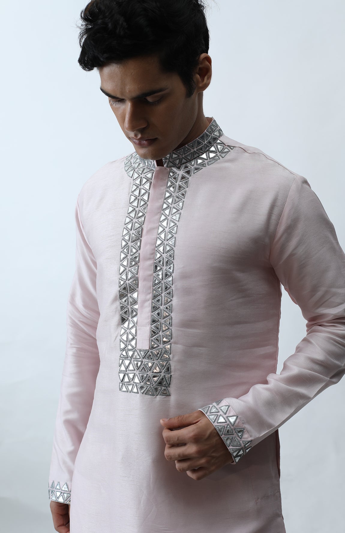 LIGHT PINK APPLIQUE KURTA SET