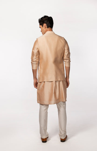 ROSEGOLD PINTUCK WITH EMBROIDERED BUNDI