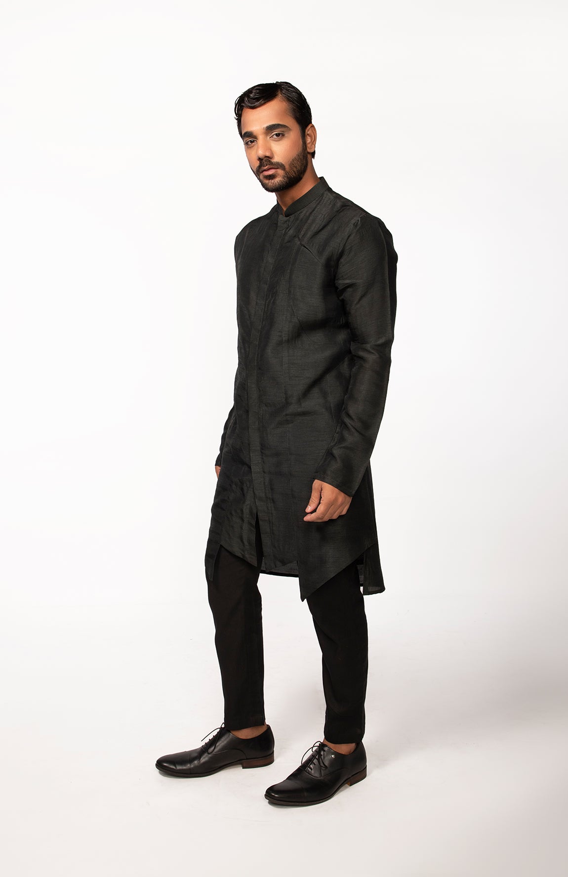 OLIVE FRONT OPEN KURTA SET