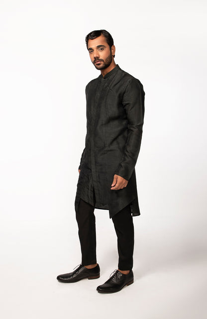 OLIVE FRONT OPEN KURTA SET