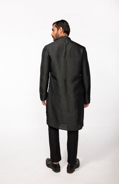 OLIVE FRONT OPEN KURTA SET