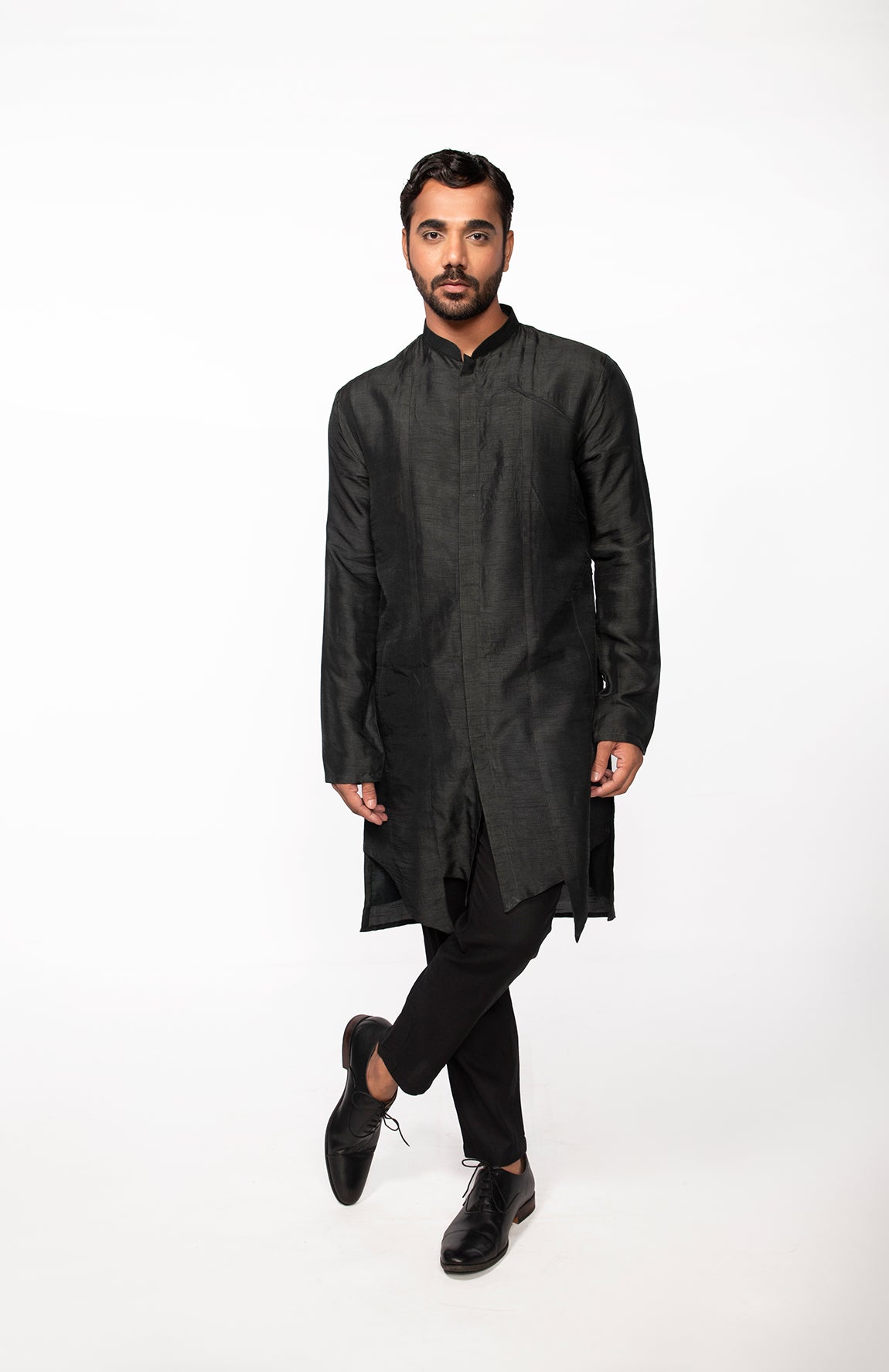 OLIVE FRONT OPEN KURTA SET