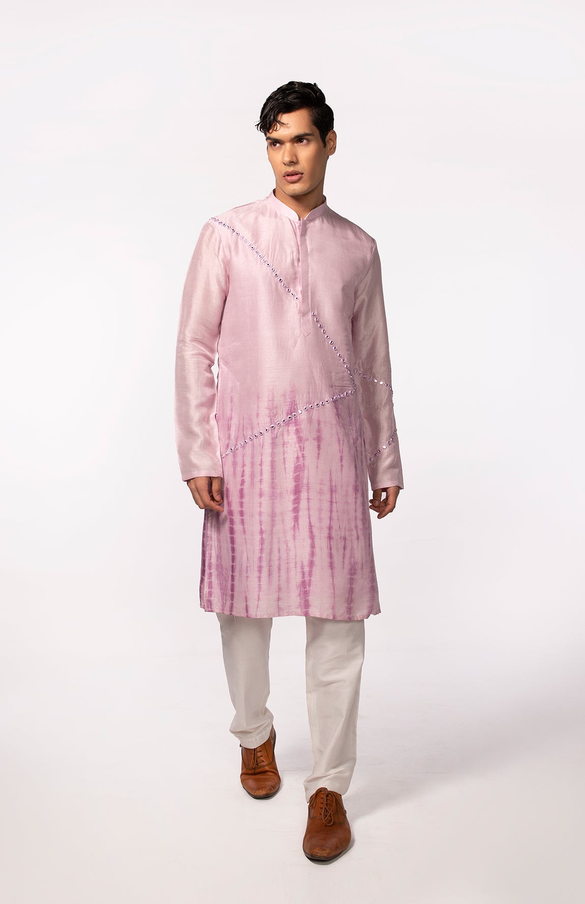 LILAC TIE DYE MIRROR KURTA SET