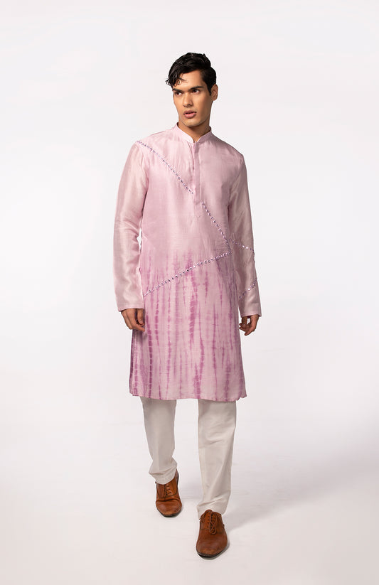 LILAC TIE DYE MIRROR KURTA SET