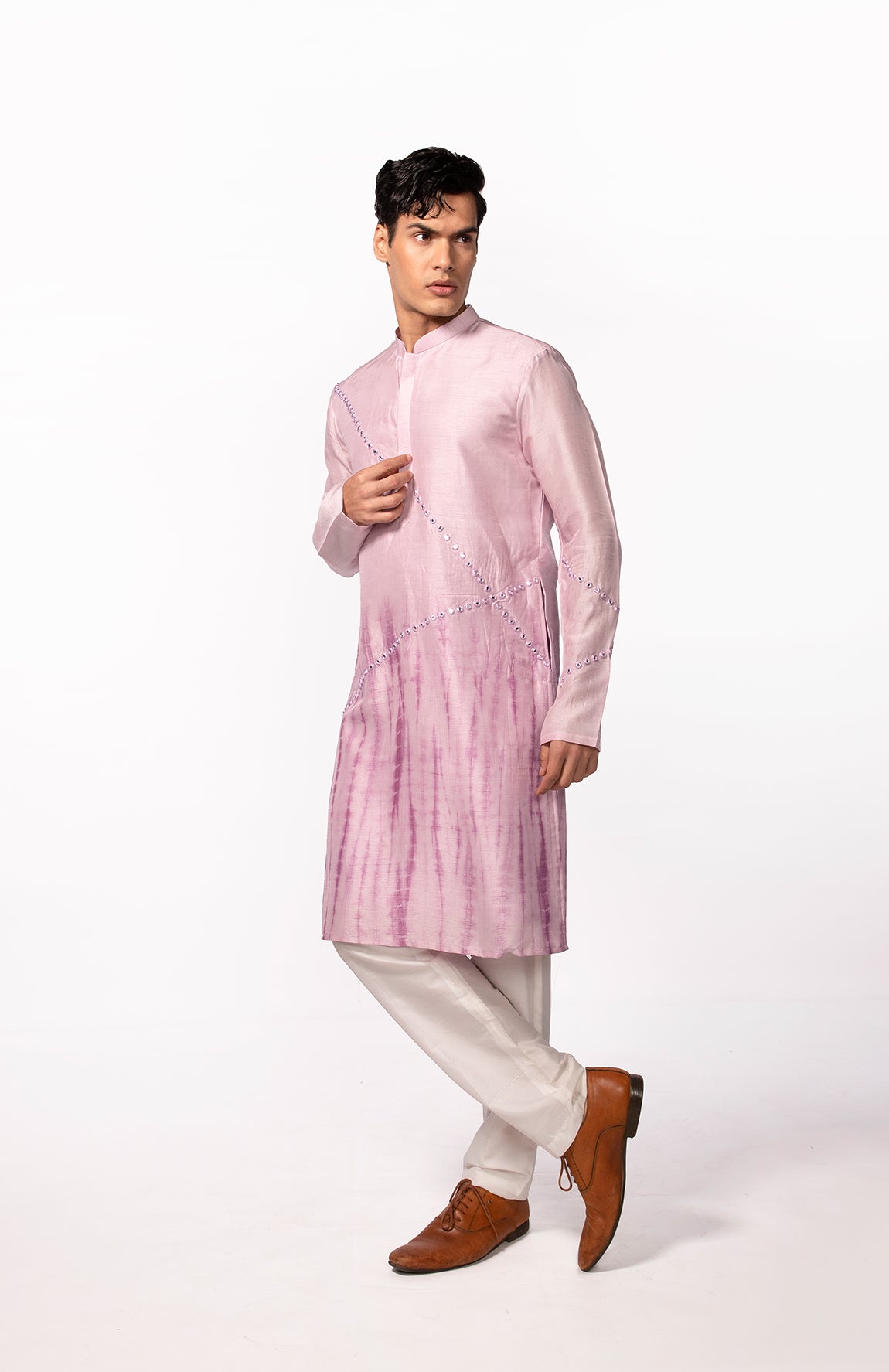 LILAC TIE DYE MIRROR KURTA SET