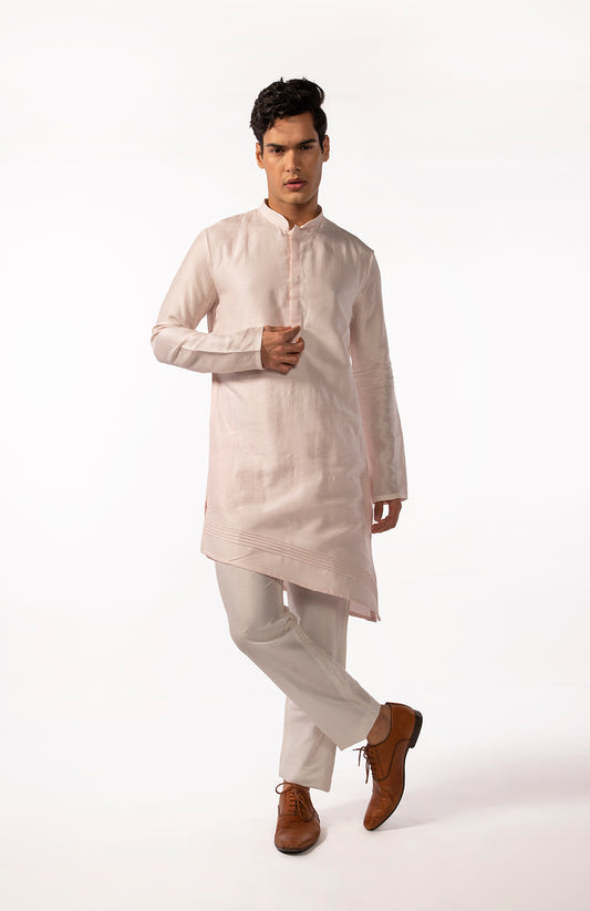 BLUSH PINK PINTUCK KURTA SET
