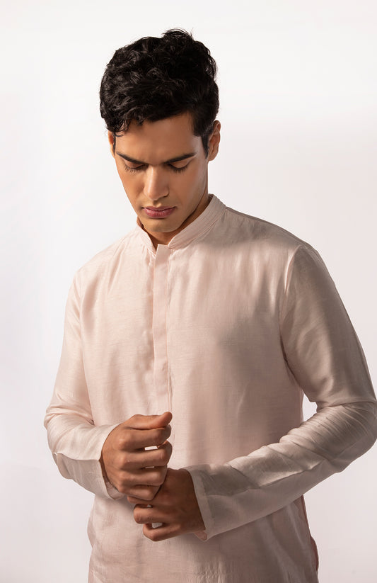BLUSH PINK PINTUCK KURTA SET