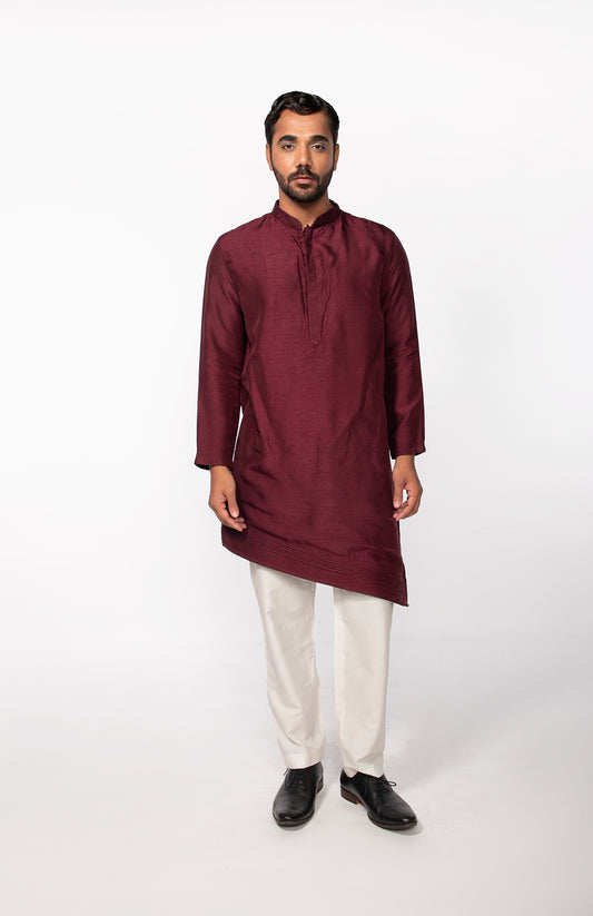 WINE PINTUCK KURTA