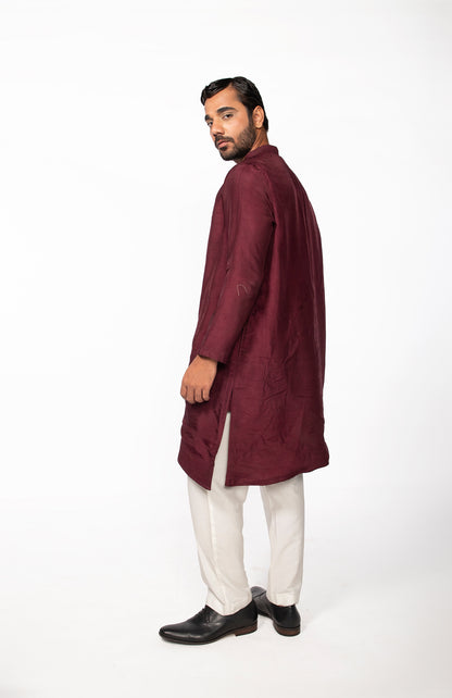 WINE PINTUCK KURTA
