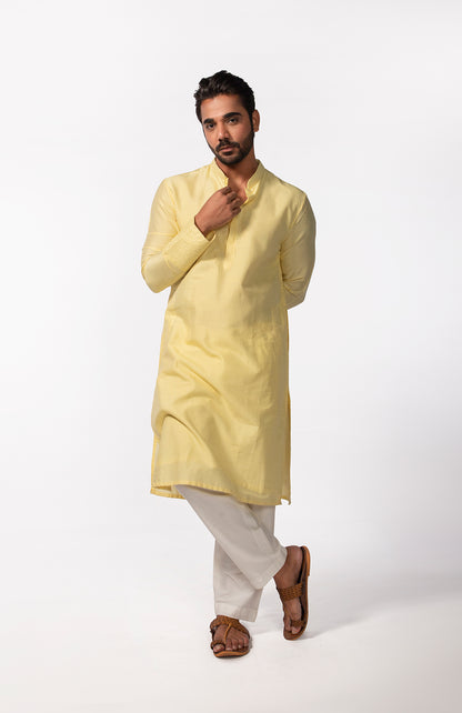 YELLOW SLEEVE EMBROIDERED KURTA SET