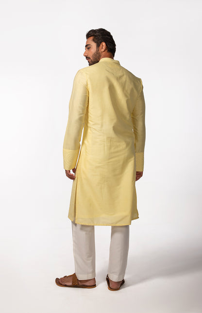 YELLOW SLEEVE EMBROIDERED KURTA SET