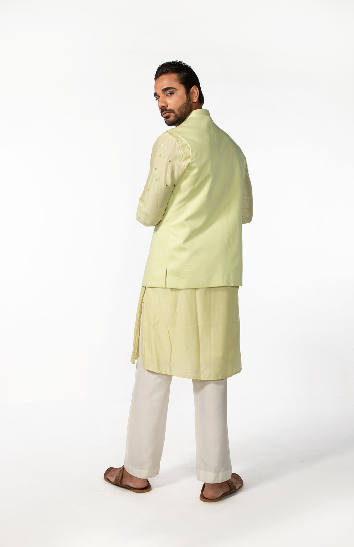 MINT GREEN ABSTRACT MIRROR BUNDI