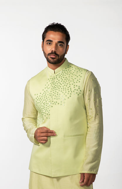 MINT GREEN ABSTRACT MIRROR BUNDI