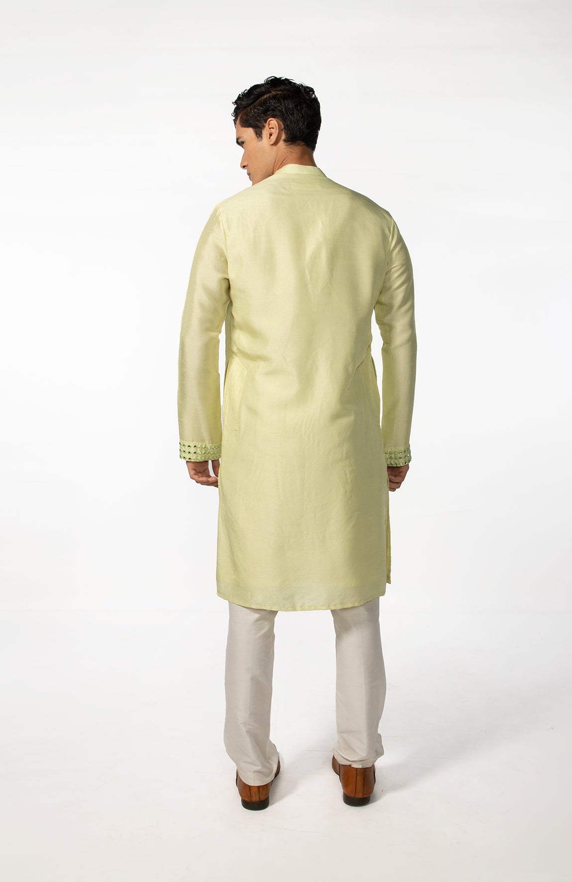 MINT GREEN DOWN PLACEMENT MIRROR KURTA SET