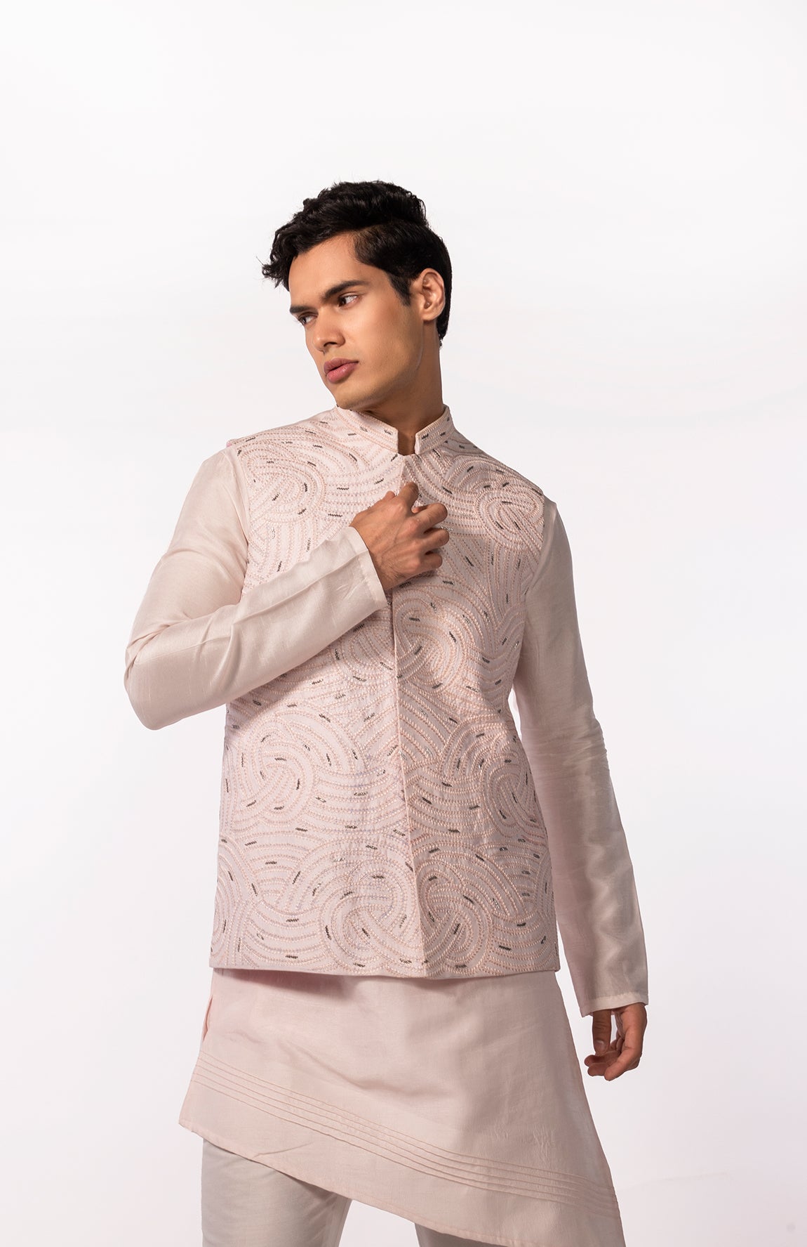BLUSH PINK HEAVY EMBRIODERED BUNDI