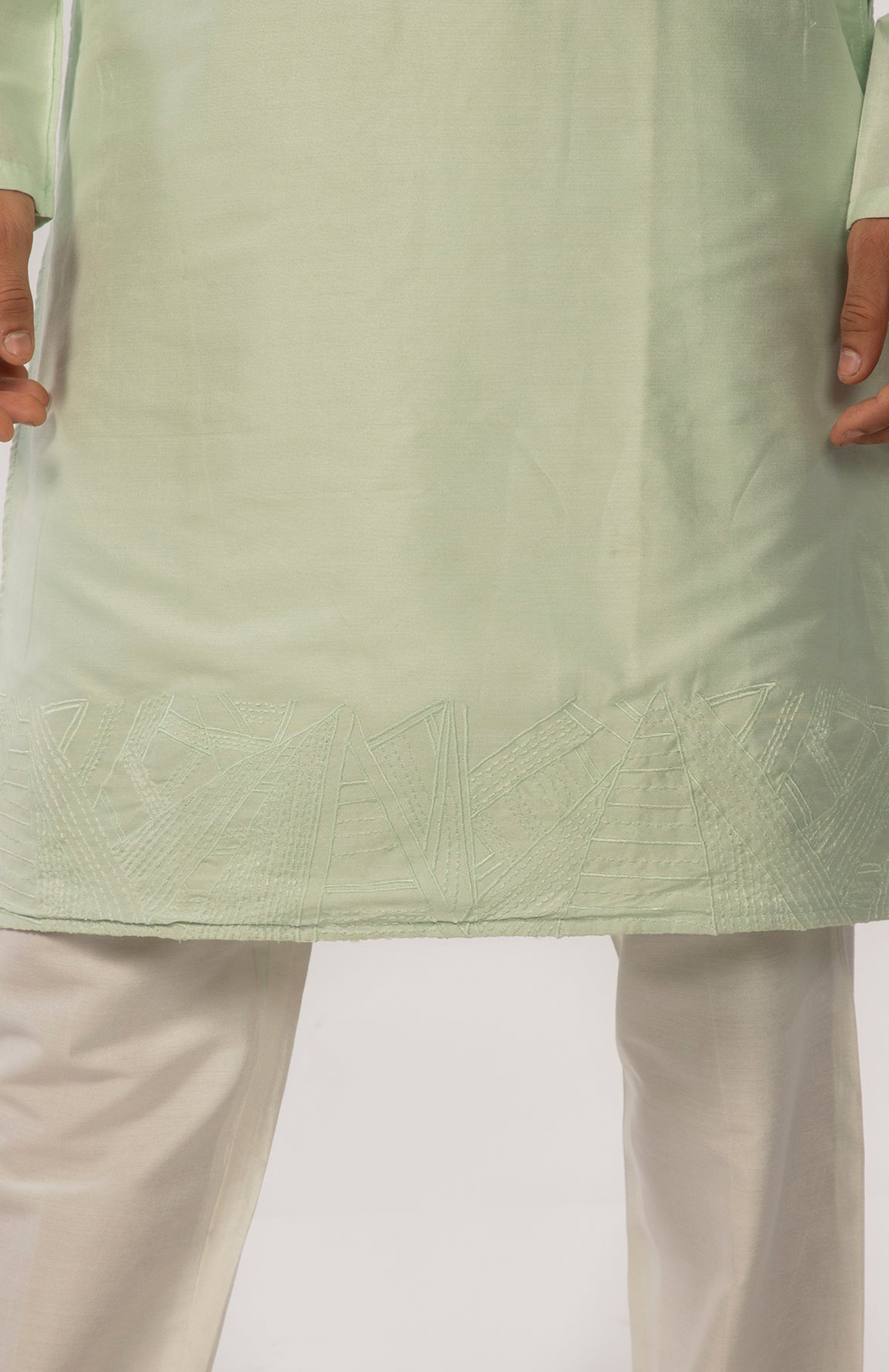 SOOTHING GREEN EMBROIDERED KURTA SET
