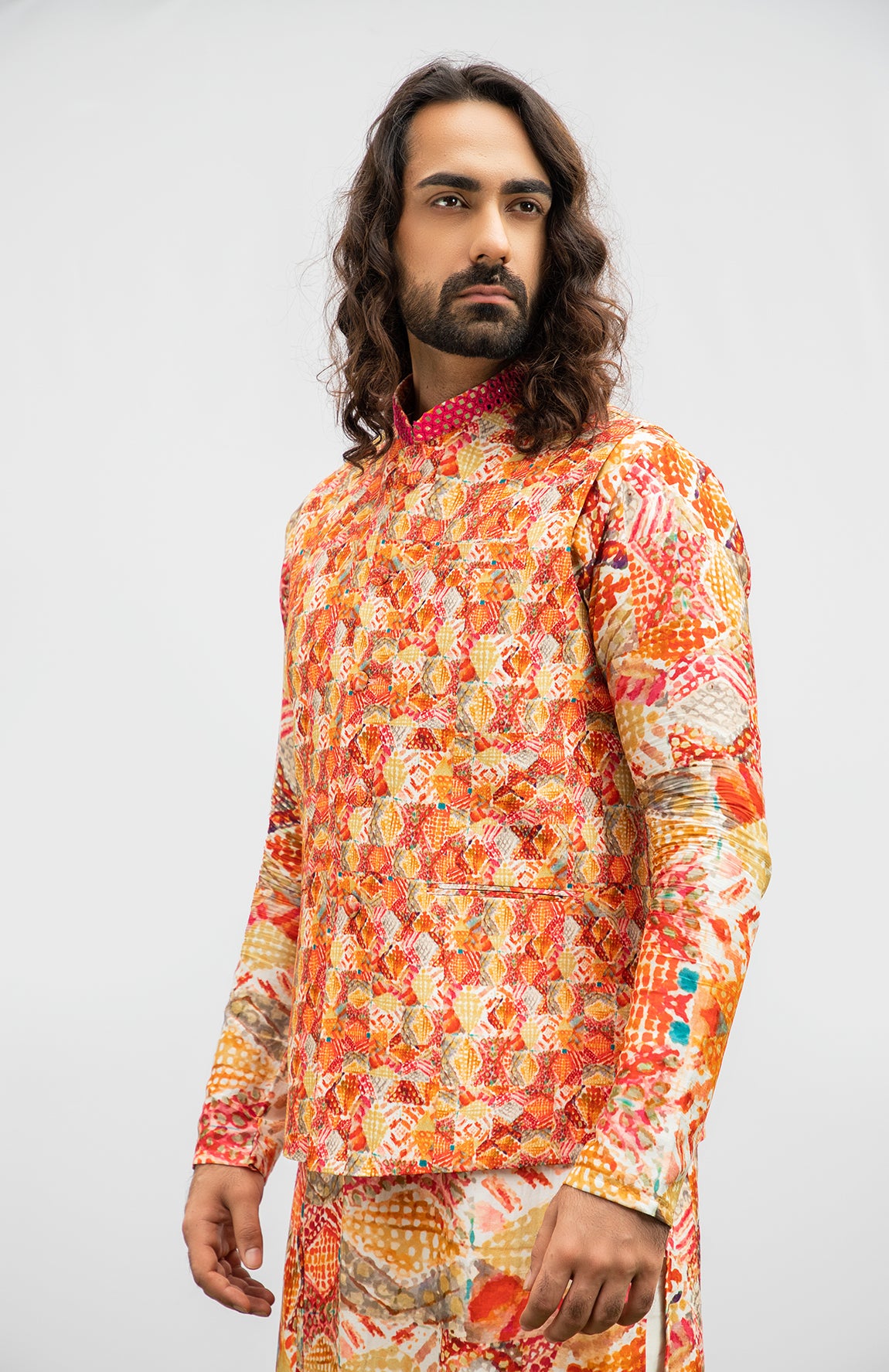 DIAMOND PRINTED MIRROR BUNDI