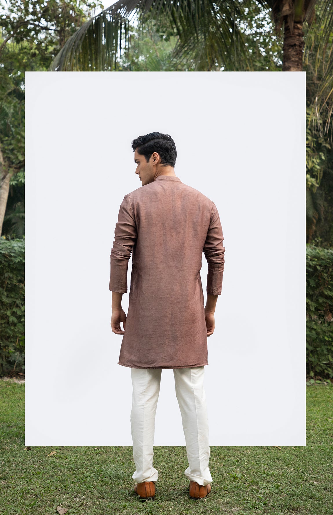 BROWN PINTUCK KURTA SET