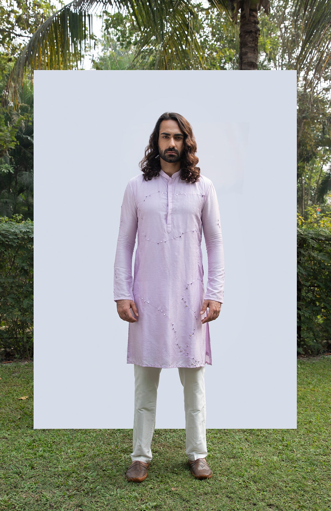 LILAC ZIG ZAG MIRROR KURTA SET