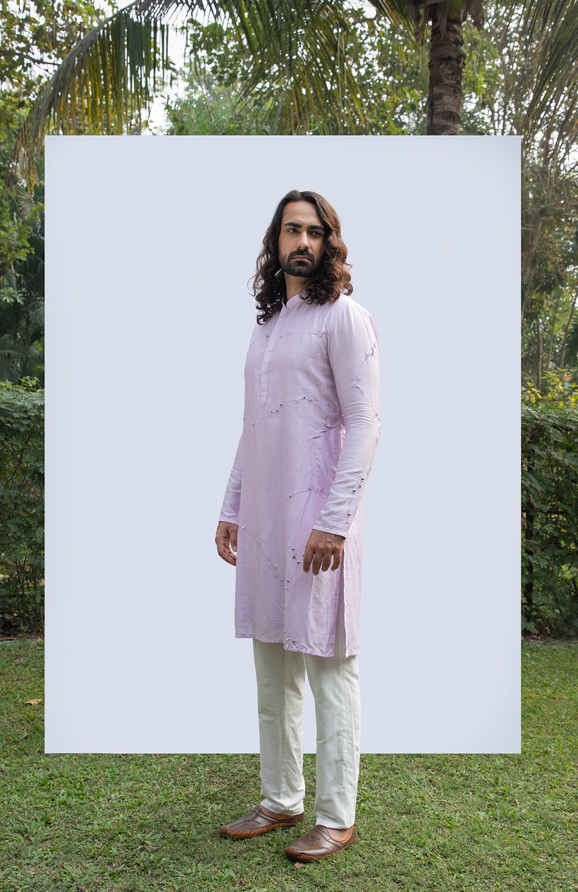 LILAC ZIG ZAG MIRROR KURTA SET