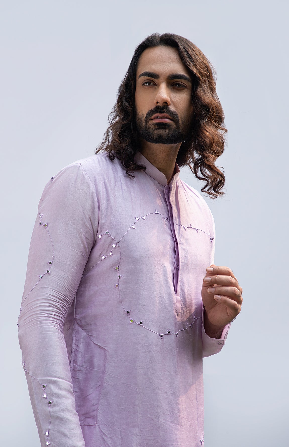 LILAC ZIG ZAG MIRROR KURTA SET