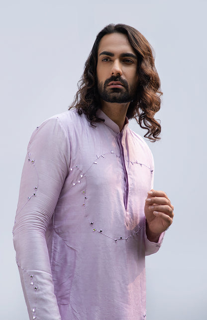 LILAC ZIG ZAG MIRROR KURTA SET