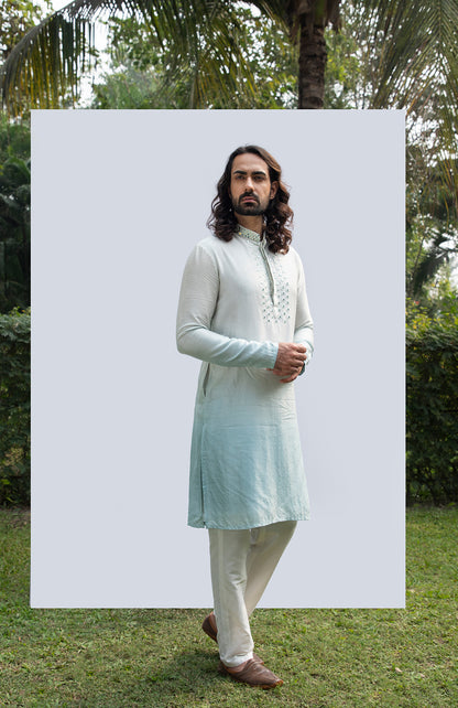 ICE BLUE OMBRE MIRROR KURTA SET