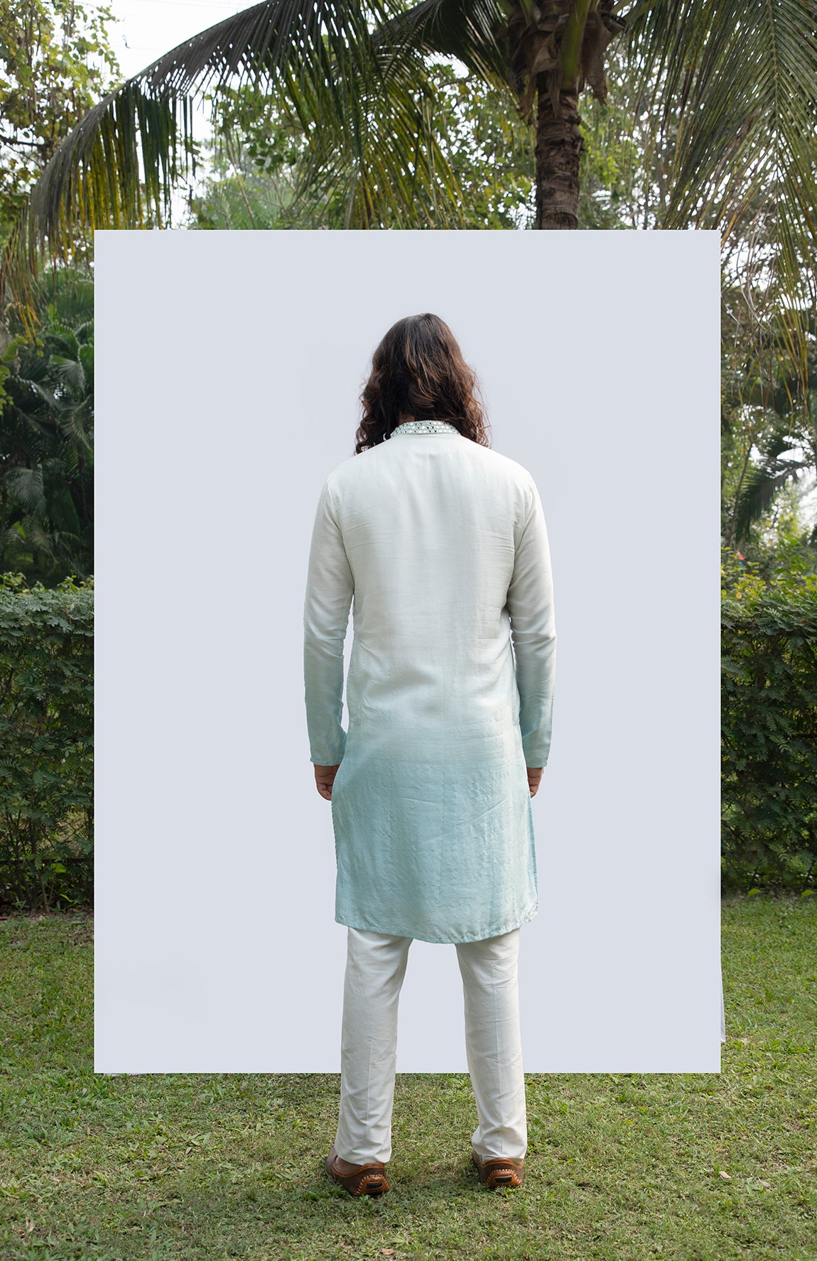 ICE BLUE OMBRE MIRROR KURTA SET