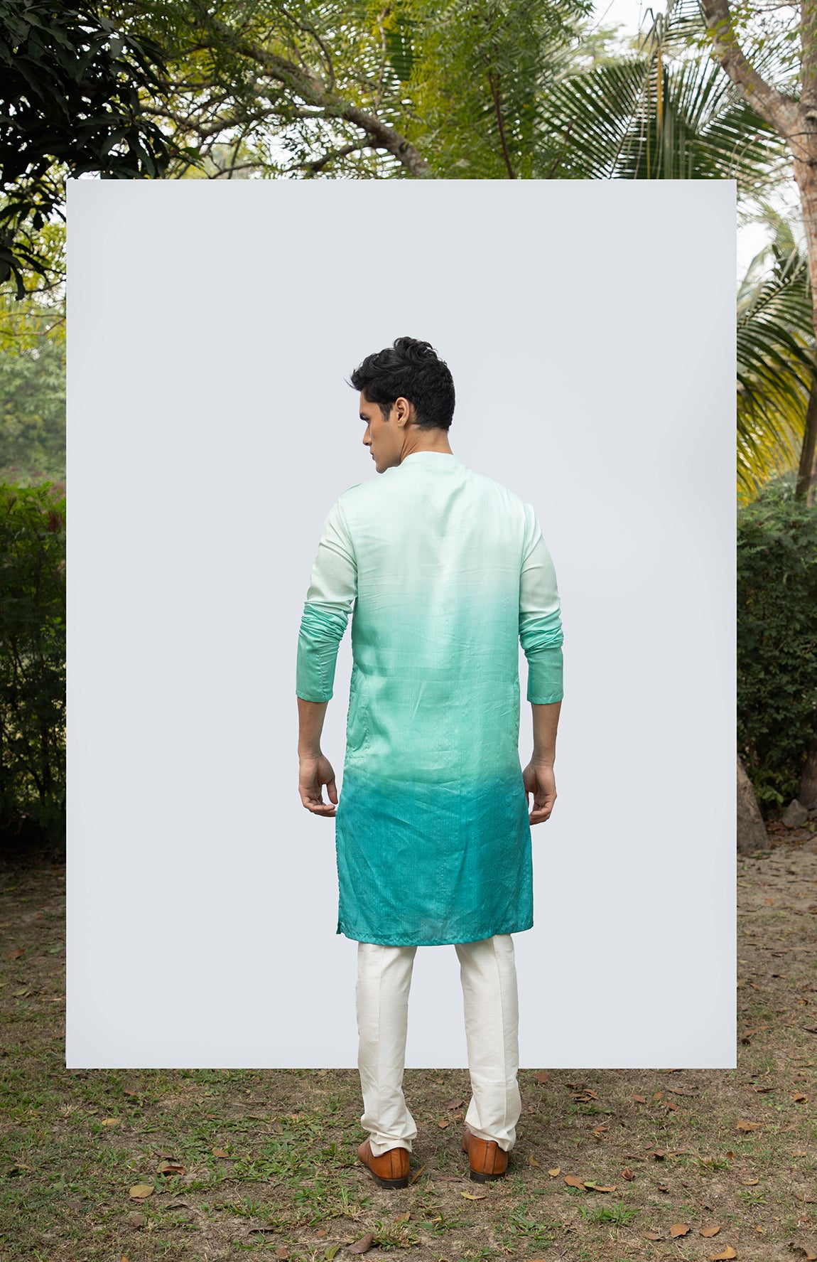 AQUA OMBRE PINTUCK KURTA SET