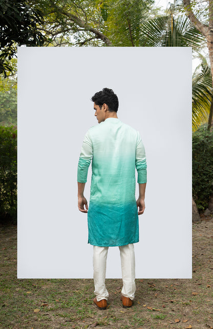 AQUA OMBRE PINTUCK KURTA SET