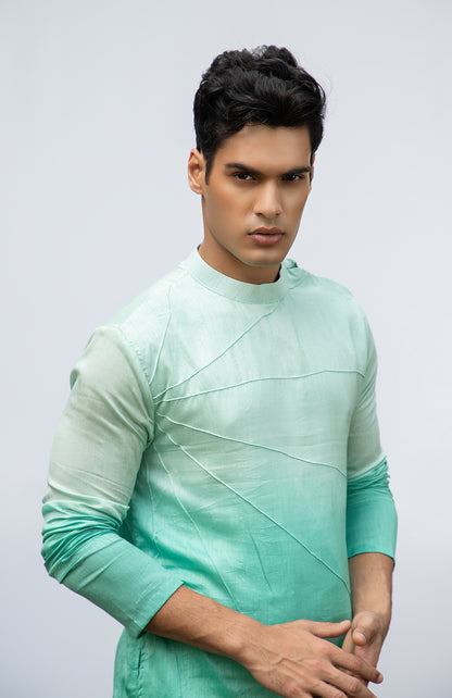 AQUA OMBRE PINTUCK KURTA SET
