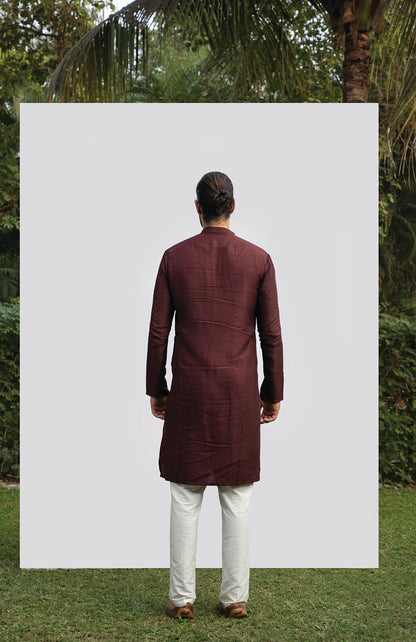 WINE EMBELLISHED KURTA SET